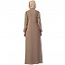 Double layered abaya with cuff sleeves- Beige Double layered abaya with cuff sleeves- Beige